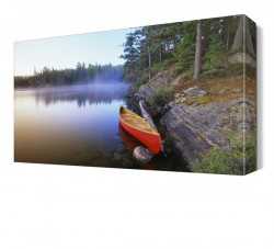 Kırmızı Kayık Manzarası Canvas Tablo