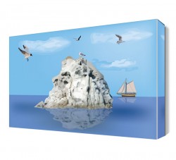 Denizin Ortasındaki Kayalık Canvas Tablo