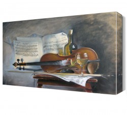 Nota ve Keman Canvas Tablo