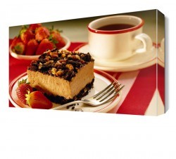 Cevizli Kek ve Kahve Canvas Tablo (1)