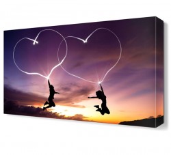 Uçan Kalpler Canvas Tablo