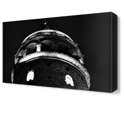 Galata Kulesi Siyah Beyaz Canvas Tablo
