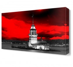 Kırmızı Kız Kulesi Canvas Tablo (1)
