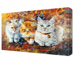 Üç Kedi Canvas Tablo