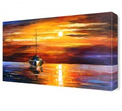 Kayık Günbatımı Canvas Tablo (1)