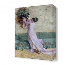 Vazo Yerleştiren Kız Canvas Tablo (1)
