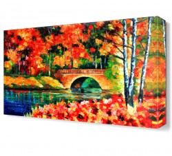 Sonbaharda Köprü Canvas Tablo