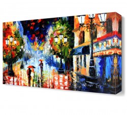 Yağmurda Yürüyenler Canvas Tablo