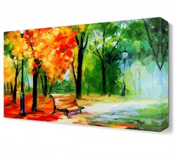 Parktaki Bank Canvas Tablo