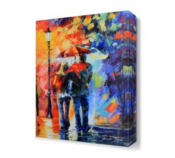 Yağmurda Aşk Canvas Tablo