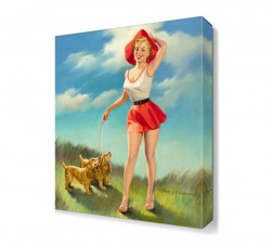 Harry Ekman Köpekli Kız Canvas Tablo