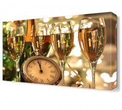 Kadeh ve Saat Canvas Tablo