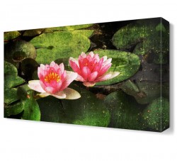 Yaprakların Üzerindeki Çiçekler Tablosu