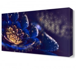 Pırıltılı Mavi Çiçek Tablosu (1)