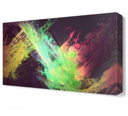 Pembe Yeşil Sarı Dekoratif Şekiller Tablosu