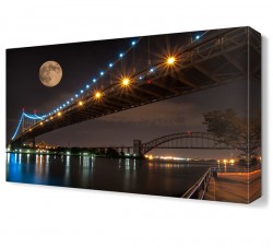 Ay ve Köprü Manzara Tablosu