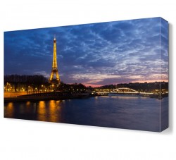 Sarı Işıklı Eyfel Kulesi Tablosu