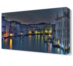 Gece Şehir Manzara Tablosu