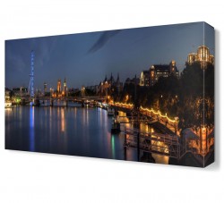 Gece Manzarası Şehir Tablosu