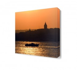 İstanbul Gün Batımı Kayık Tablosu