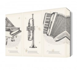 Siyah Beyaz Enstrumanlar Canvas Tablo