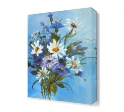 Mavi Çiçekler Canvas Tablo