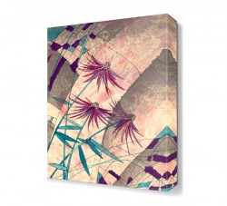 Mor Çiçekler Dekoratif Canvas Tablo