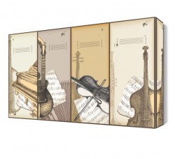 Notalı Müzik Aletleri Canvas Tablo