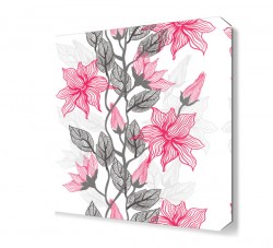 Pembe Siyah Çiçek Tablosu