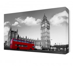 Kırmızı Otobüs Canvas Tablo