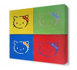 Pop Art Kedi Canvas Tablo (1)