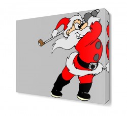 Golfçü Noel Baba Canvas Tablo