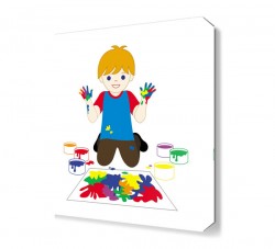 Boyama Yapan Çocuk Tablosu